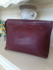 BORBONESE REDWALL Maxi Busta in vera pelle Bordeaux 33x25x7cm vintage anni 90