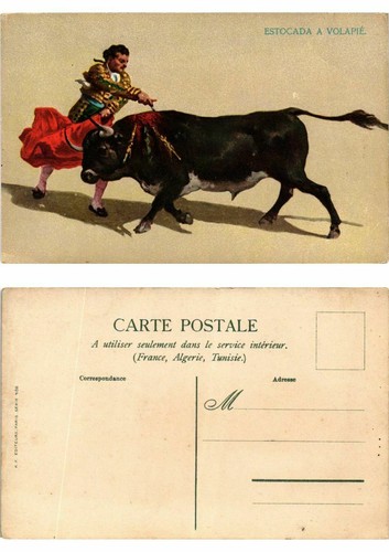 Cpa bullfighting estocada - -,