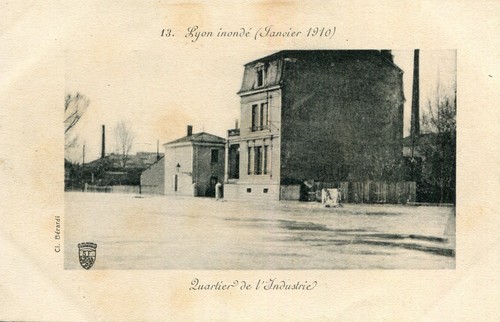Carte lyon inondé - inondé, janvier