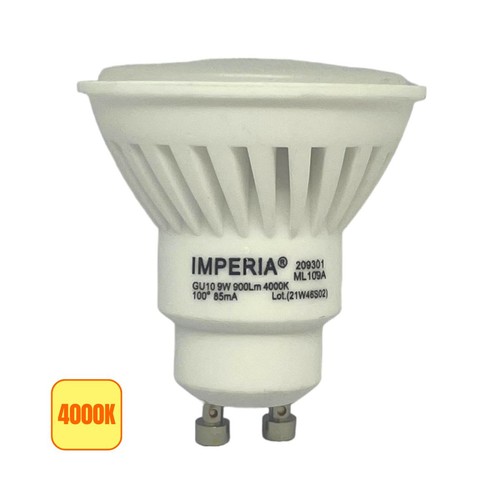 Lampadina led gu10 4000k - 9w,