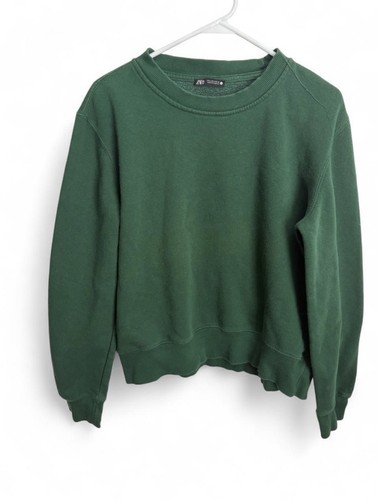 Felpa girocollo verde zara - girocollo,