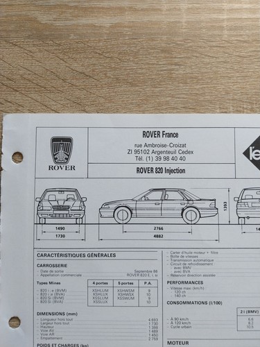 Rover 820 si fiche - e,