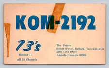 CB QSL/QSO KOM-2192 Augusta GA