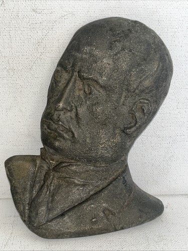 Scultura volto bronzo duce - in,