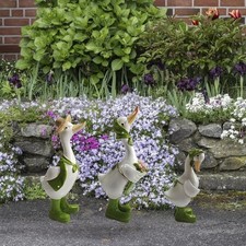 3 pezzi statue di anatre da