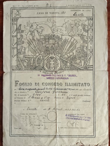Foglio congedo illimitato - congedo,