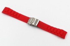 Cinturino Rosso Silicone Ansa Curva 20mm Regolabile Scatoletta Acciaio PROMO