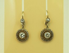 ORECCHINI ORO 18 Kt ANNI '20 CON DIAMANTI 0.90 ct OLD EARRINGS GOLD AND DIAMONDS