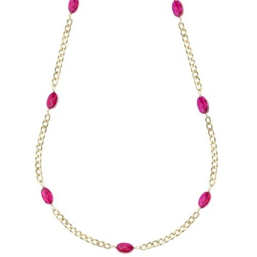 Collana con pietre rosse - , oro