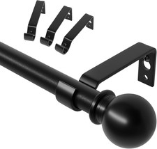 Bastone Tenda 3 Metri Nero, Set Bastone per Tende Regolabile Con Staffa, Bastone