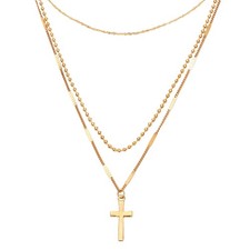  Mens Cross Pendant Necklace