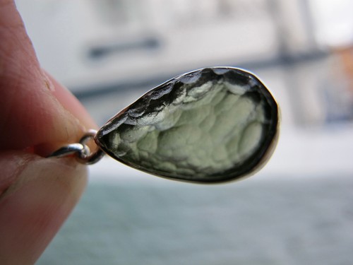 Moldavite crystal pendant - moldavite,