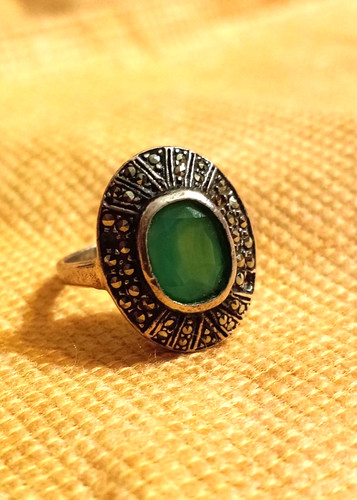 Anello argento con - argento, smeraldo