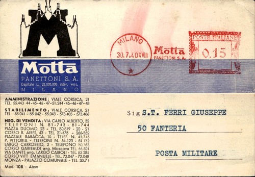 Cartolina postcard motta - postcard,