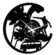 Orologio da parete in vinile - tavola da surf surf surf - decorazione casa regalo