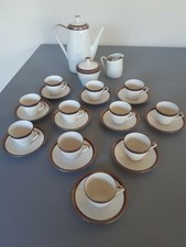 VINTAGE SERVIZI CAFFE' X10 PORCELLANA BAVARIA SCHUMANN ARZBERG GERMANY BORDO ORO