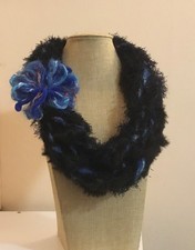 Sciarpa collana, scaldacollo, collana fatta a mano, sciarpa misto lana