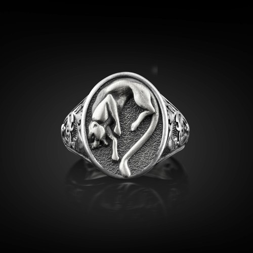 Anello con sigillo - , animale