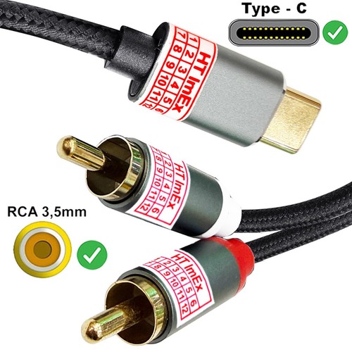 Cavo adattatore rca usb 2x - rca, usb-c