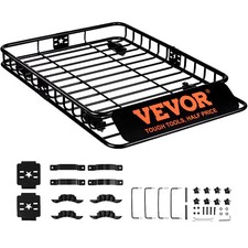 VEVOR Cestello da Tetto Auto Portabagagli Carico Max. 90,7kg 117,5x91,5x11,4 cm