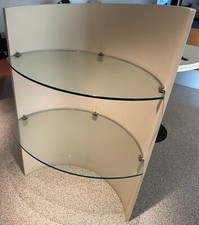 Espositore vetrina per negozio in legno bianco e ripiani in vetro