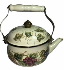 Teiera Smaltata E Ottone