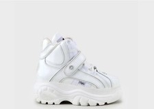 Scarpe con plateau Buffalo Calf Leather Patent High London donna vernice bianca taglia 36-42