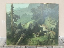 Stampa Scena di Caccia al Camoscio