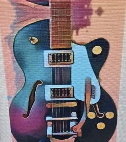 Chitarra gretsch colorata arte - chitarra,
