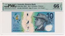 Banconota AUSTRALIA 10 dollari 2017 PMG MS 66 EPQ gemma non circolata
