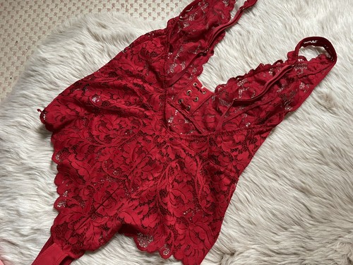 Body pizzo rosso - body,