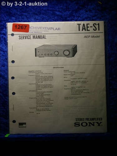 Sony manuale servizio tae - manuale, di