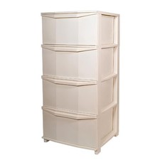 Cassettiera in Plastica Pratika 4 Cassetti Bianca 37,5 x 37 x 80 cm