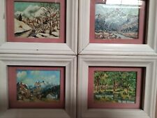 QUADRI DIPINTI A MANO QUATTRO STAGIONI 4 PEZZI CON VALUTAZIONE CERTIFICATA