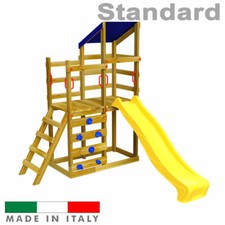Scivolo per Bambini Torre Luna Doppia + Arrampicata Parco Giochi Giardino estern
