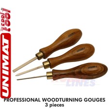 Parti e accessori UNIMAT - 162141 Set di 3 SGORBINE PROFESSIONALI PER LEGNO