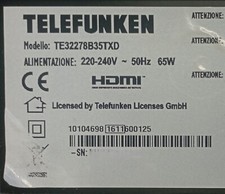 RICAMBI PER TV TELEFUNKEN TE32278B35TXD