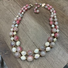 Pink & White Beaded double