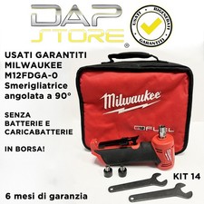 USATI GARANTITI - Smerigliatrice angolata 90° M12 FDGA-0 con accessori, in borsa