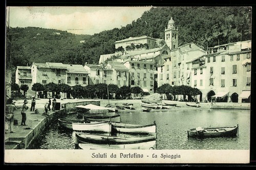 Cartolina portofino la - cartolina, portofino,