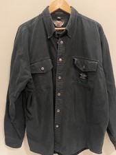 giacca jeans vintage HARLEY DAVIDSON moto denim goffrato TG XL