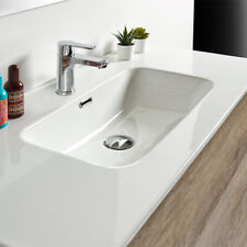 Lavabo da Incasso in Ceramica Bianca per Mobile Bagno Lavandino 60| 80| 100 x46