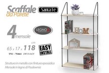 SCAFFALE DA PARETE 4 MENSOLE