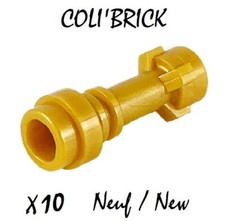 Lego 64567 - 10x Minifig weapon lightsaber hilt straight laser Pearl gold- NEUF