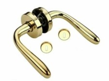 COPPIA MANIGLIE PER PORTE INTERNE IN OTTONE E CROMO SATINATO