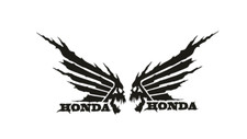 adesivi Moto - 2  adesivi Honda logo skull - Stickers Honda logo  12 x 11 cm