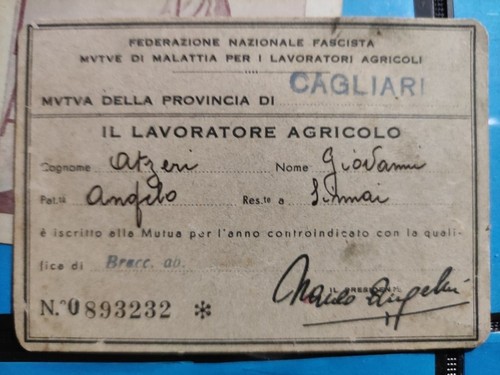 Tessera federazione fascista - tessera,