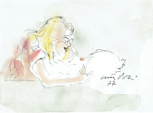 Acquerello lettrice walter - lettrice,