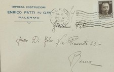 cartolina Pubblicitaria Impresa Costruzioni Enrico Patti Palermo F.P. Viaggiata 