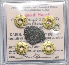 Regno di Napoli Carlo II d'Angiò Denaro Gherardino Monete medievali Sigillata